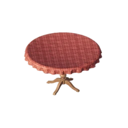 Round Red Checkered Table